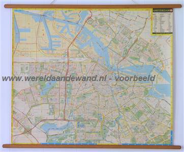 wandkaart schoolkaart schoolplaat van Amsterdam