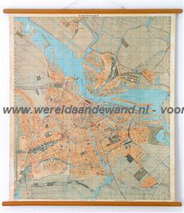 wandkaart schoolkaart schoolplaat van Amsterdam