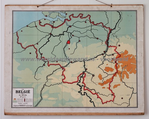 wandkaart schoolkaart schoolplaat van België en Luxemburg