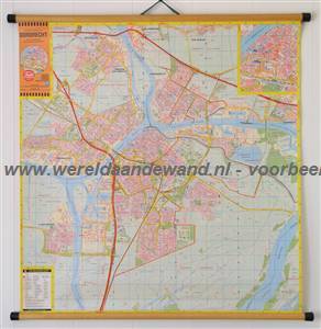 wandkaart schoolkaart schoolplaat van Dordrecht