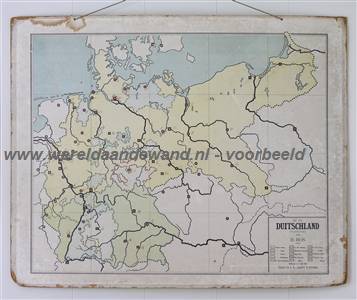 wandkaart schoolkaart schoolplaat van Duitsland / Midden-Europa
