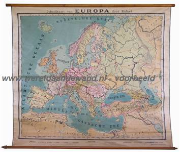 wandkaart schoolkaart schoolplaat van Europa
