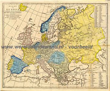 wandkaart schoolkaart schoolplaat van Europa
