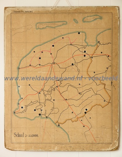 wandkaart schoolkaart schoolplaat van Friesland