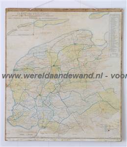 wandkaart schoolkaart schoolplaat van Friesland