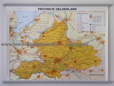 wandkaart schoolkaart schoolplaat van Gelderland