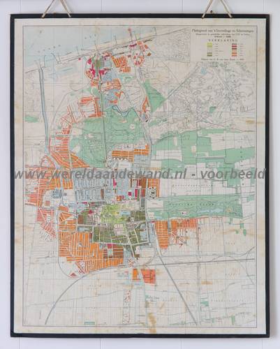 wandkaart schoolkaart schoolplaat van Den Haag