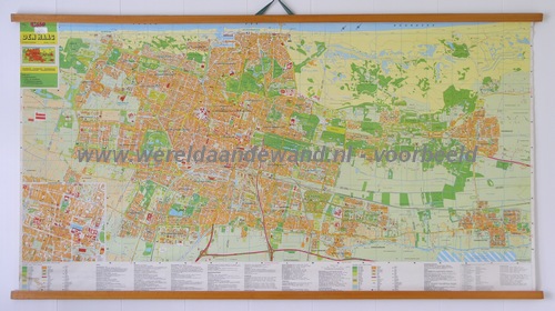 wandkaart schoolkaart schoolplaat van Den Haag