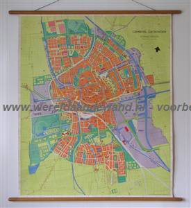 wandkaart schoolkaart schoolplaat van Groningen (stad)