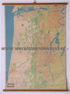 wandkaart schoolkaart schoolplaat van Haarlem