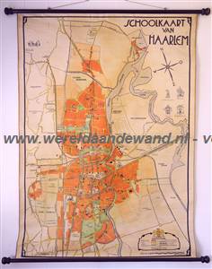wandkaart schoolkaart schoolplaat van Haarlem