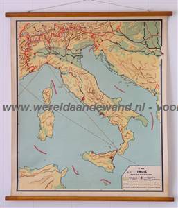 wandkaart schoolkaart schoolplaat van Italië
