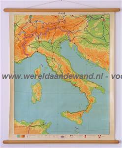wandkaart schoolkaart schoolplaat van Italië