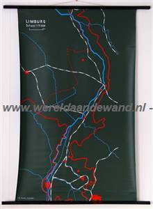 wandkaart schoolkaart schoolplaat van Limburg