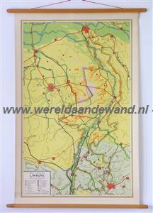 wandkaart schoolkaart schoolplaat van Limburg