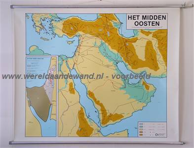 wandkaart schoolkaart schoolplaat van het Midden-Oosten