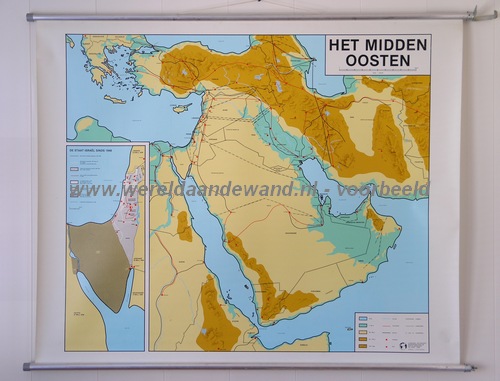 wandkaart schoolkaart schoolplaat van het Midden-Oosten