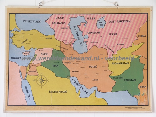 wandkaart schoolkaart schoolplaat van het Midden-Oosten
