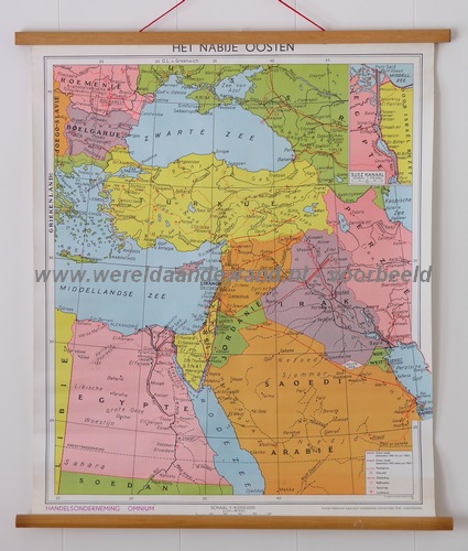 wandkaart schoolkaart schoolplaat van het Midden-Oosten