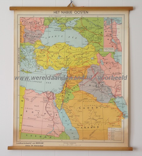 wandkaart schoolkaart schoolplaat van het Midden-Oosten