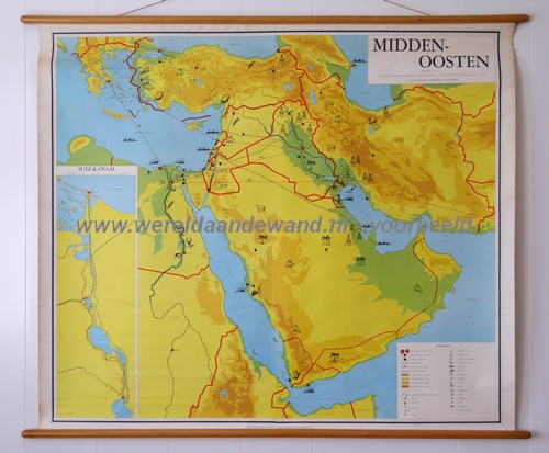 wandkaart schoolkaart schoolplaat van het Midden-Oosten