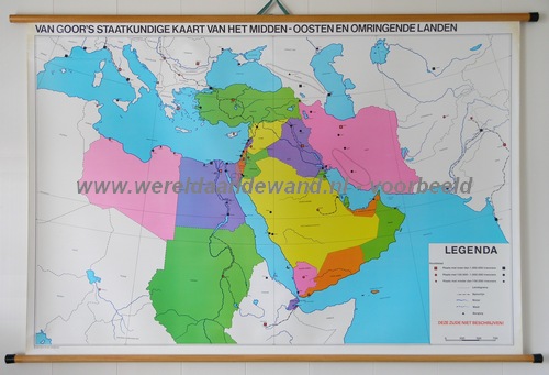 wandkaart schoolkaart schoolplaat van het Midden-Oosten