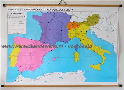 wandkaart schoolkaart schoolplaat van het Middellandse-Zeegebied