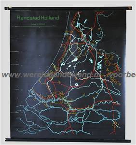 wandkaart schoolkaart schoolplaat van Nederland / Randstad Holland