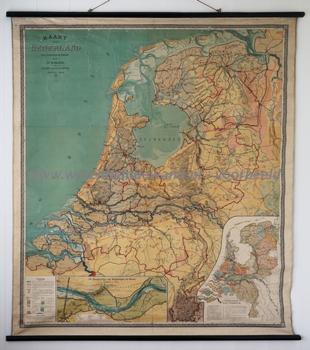 wandkaart schoolkaart schoolplaat van Nederland