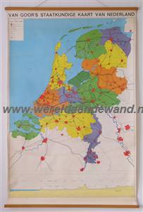 wandkaart schoolkaart schoolplaat van Nederland