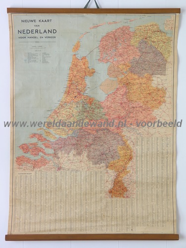wandkaart schoolkaart schoolplaat van Nederland