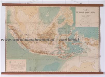 wandkaart schoolkaart schoolplaat van Oost-Indië (Indonesië)