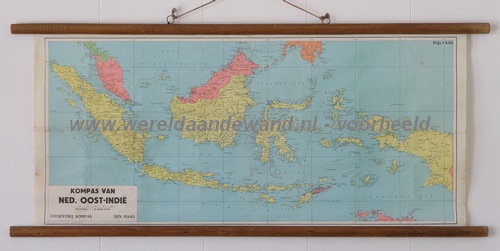 wandkaart schoolkaart schoolplaat van Oost-Indië (Indonesië)