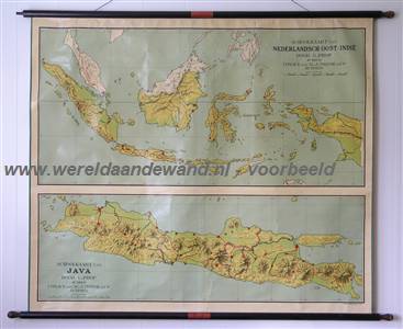wandkaart schoolkaart schoolplaat van Oost-Indië (Indonesië)