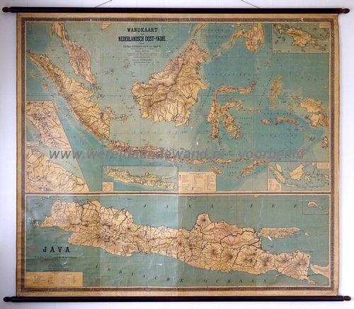 wandkaart schoolkaart schoolplaat van Oost-Indië (Indonesië)