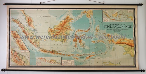 wandkaart schoolkaart schoolplaat van Oost-Indië (Indonesië)