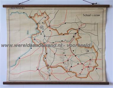 wandkaart schoolkaart schoolplaat van Overijssel