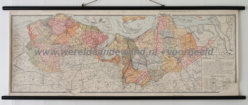 wandkaart schoolkaart schoolplaat van Zeeuws-Vlaanderen