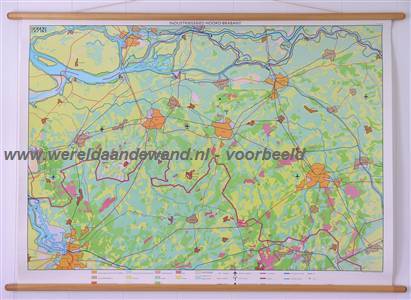 wandkaart schoolkaart schoolplaat van het Industriegebied Noord-Brabant