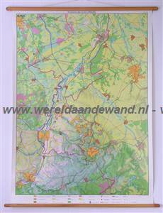 wandkaart schoolkaart schoolplaat van Midden- en Zuid-Limburg