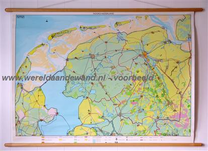 wandkaart schoolkaart schoolplaat van Noord-Nederland
