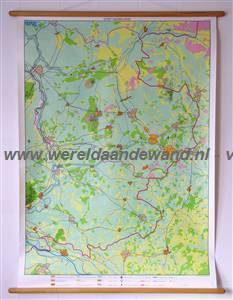 wandkaart schoolkaart schoolplaat van Oost-Nederland