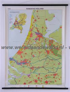 wandkaart schoolkaart schoolplaat van Randstad Holland