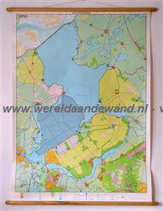 wandkaart schoolkaart schoolplaat van het IJsselmeergebied