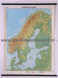 wandkaart schoolkaart schoolplaat van Scandinavië