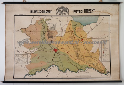 wandkaart schoolkaart schoolplaat van Utrecht