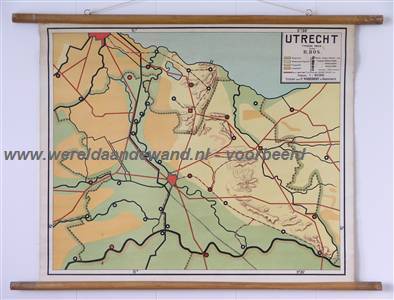 wandkaart schoolkaart schoolplaat van Utrecht