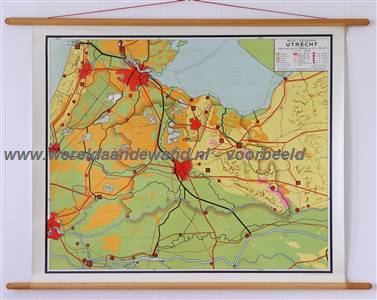wandkaart schoolkaart schoolplaat van Utrecht