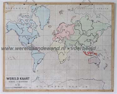 wandkaart schoolkaart schoolplaat van de wereld