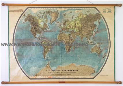 wandkaart schoolkaart schoolplaat van de wereld